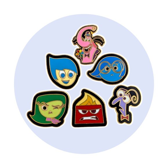 Inside Out Disney Pins: Bingbong Joy Sadness Disgust Anger and Fear